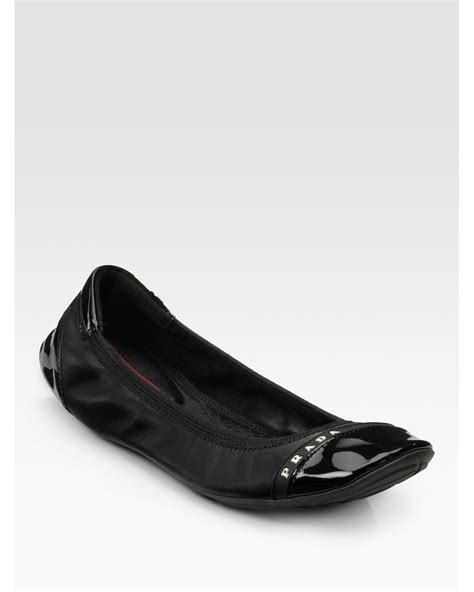 prada scrunch ballet flats black|Prada Ballet Flats .